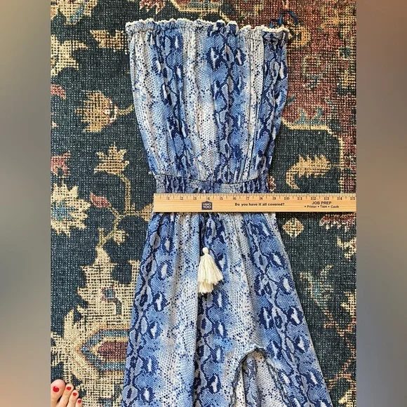 SURF GYPSY BLUE SNAKE SKIN PRINT MAXI DRESS‎ SIZE SMALL - Picture 9 of 9